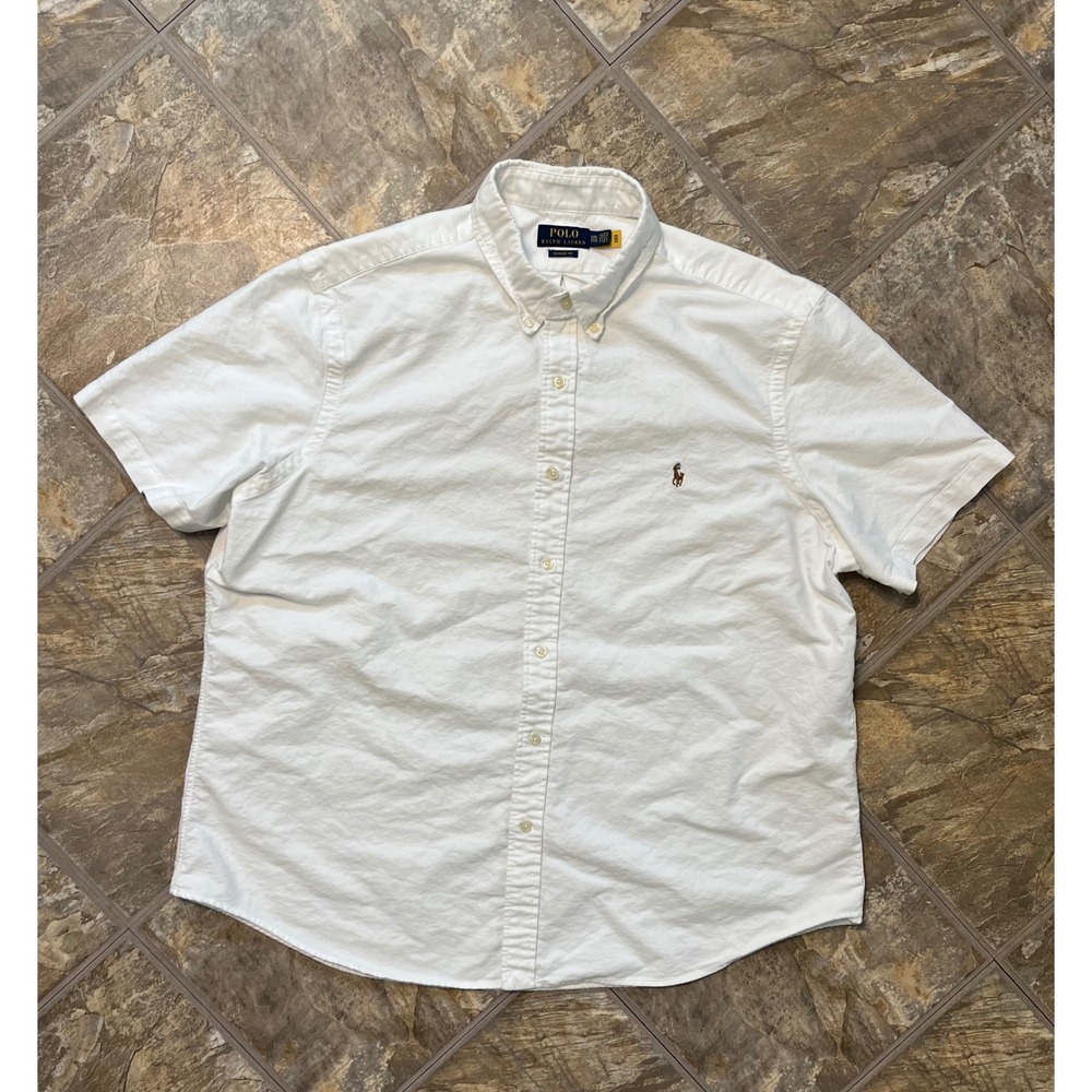 Polo Ralph Lauren Button Down Shirt Men XXL White Classic Fit Oxford